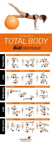 wedding photo - Printable Total Body Stability Ball Workout Poster