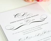 wedding photo - Vintage Class Wedding Invitation - Elegant, Sophisticated, or Modern Vintage Wedding - Invitation Deposit