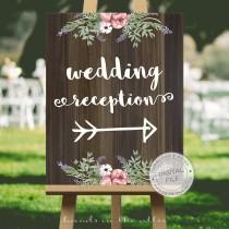 wedding photo - Wedding signage, wedding signs download, wedding signs ideas - RECEPTION direction - this way sign, reception this way, DIGITAL download