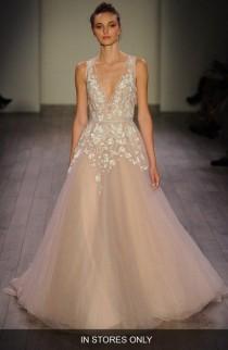 wedding photo - Hayley Paige 'Leah' Floral Sequin V-Neck Tulle Ballgown (In Stores Only) 