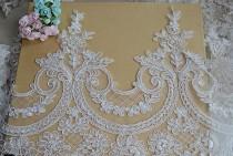 wedding photo - Ivory Lace Trim, Floral Lace Fabric, Vintage Flower Lace Trim, 9.5 inches Wide for Dress, Veilling,Costume,Craft Making 1 Yard