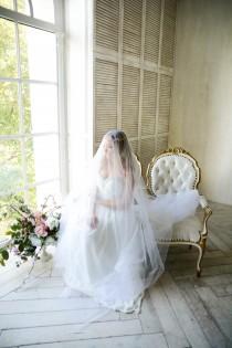 wedding photo - Chapel Lenght Bridal Veil - Wedding Veil - Chapel Lenght Tulle Veil - White Bridal Veil - White Tulle Veil - Chapel Length Wedding Veil