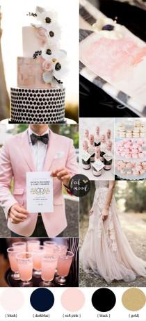 wedding photo - Black And Blush Pink Wedding { Romantic Wedding Color Scheme }