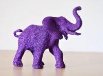 wedding photo - Purple Elephant Glitter Critter for Birthdays, Jungle Baby Showers, African Safari Nursery Decor, Wedding Decorations, Cake Topper, etc