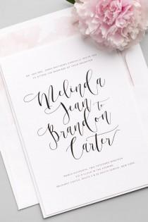 wedding photo - Flowing Calligraphy Wedding Invitations