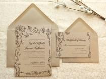 wedding photo - Fairy tale Romance Kraft Garden Wedding Invitations - Flower Wedding - Botanical Wedding - Spring Wedding - Fairy Tale Wedding