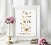 wedding photo - Share the Love Sign, Hashtag Wedding Sign, Gold Wedding Sign, Chic Wedding Sign, Hashtag Wedding, Cute Wedding Print, Instagram Wedding