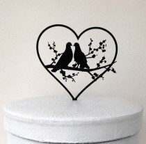 wedding photo - Wedding Cake Topper - Two Doves in Love wedding cake topper
