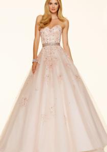 wedding photo -  Lace Up Pink Tulle Sweetheart Appliques Ball Gown Black Floor Length