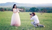 wedding photo - Strapless Sweetheart Tulle Ombre Gown - Ready To Ship