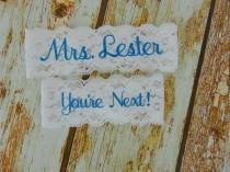 wedding photo - Personalized Garters, Something Blue, You're Next
