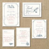 wedding photo - Vintage Library Wedding Invitation - RSVP - Enclosure card - Save the Date - Thank you card - Digital File