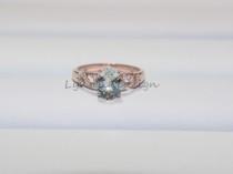 wedding photo - Unique Gem Ring 6x8mm Oval Aquamarine Ring 14K Rose Gold Aquamarine Engagement Ring Aquamarine Wedding Ring March Birthstone Ring