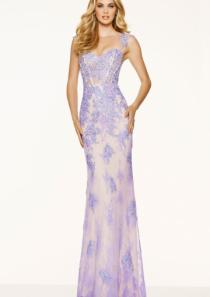 wedding photo -  Lilac Cap Sleeves Appliques Lace Ruched A-line Sweetheart Floor Length