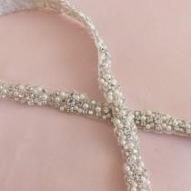 wedding photo - Wedding belt, bridal belt, Swarovski belt, Pearl belt, Swarovski crystal and pearl belt, wedding sash belt, jeweled belt, wedding dress belt