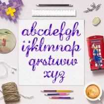 wedding photo -  LIMITED EDITION / Violet Watercolor Alphabet / Calligraphy Font Clipart / Modern Brush Letters / Download / BUY5FOR8