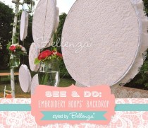 wedding photo - See & Do: Craft A Wedding Dessert Table Backdrop With Embroidery Hoops!