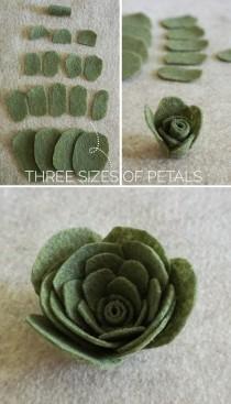 wedding photo - A felt succulents tutorial for all your rustic centerpieces, bouquets, and headpieces