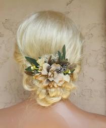 wedding photo - Bridal Hair Comb, Wedding Comb, Decorative Comb, Floral Wedding Comb, Wildflowers,  Babys Breath,  Rustic,  Outdoor Wedding,  Boho Chic