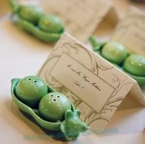 wedding photo - "Two Peas in a Pod" Salt and Pepper Shakers Wedding Reception Decor
