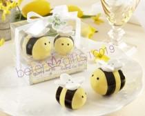 wedding photo - Mommy and Me Sweet as Can Bee Ceramic Honeybee Salt and Pepper Shakers