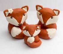 wedding photo - Fondant fox cake toppers - Ready to ship in 1-2 weeks