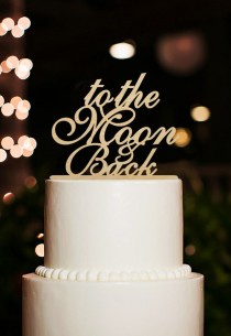 wedding photo - To the moon & back cake topper,wedding cake topper,rustic wood cake topper,cutsom cake topper,unique cake topper