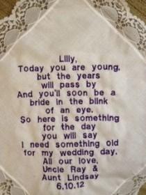 wedding photo - Keepsake Handkerchief With A Sweet Poem As A Gift For The Flower Girl