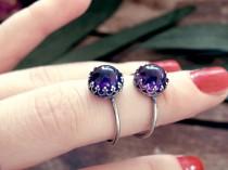 wedding photo - Amethyst ring, amethyst silver ring, victorian ring, amethyst crystal ring, promise ring, engagement ring, stone ring, antique ring