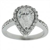 wedding photo - Pear Engagement Ring With 1 Carat Pear Shape Diamond In Vintage Engagement Ring
