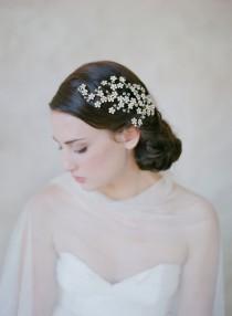 wedding photo - Bridal flower and branch hair piece - Opal flower branch headpiece - Style 505 - Ready to Ship