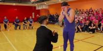 wedding photo - This Guy And His Dodgeball Team Pulled Off An Epic Flash Mob Proposal