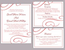 wedding photo -  DIY Wedding Invitation Template Set Editable Word File Instant Download Elegant Invitation Printable Invitation Red Wedding Invitation