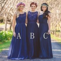 wedding photo -  Beautiful Royal Blue Floor Length Bridesmaid Dresses Wedding Party