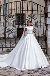 wedding photo -  New Arrival Off-the-shoulder Crystal Design 2016 Wedding Dresses Pockets Beaded Sash Bridal Ball Gowns Satin Wedding Dress Button Shina Online with $110.06/Piece on