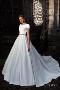 wedding photo -  New Arrival Short Sleeve Backless Crystal Design 2016 Wedding Dresses Beaded Sash Bridal Ball Gowns Wedding Dress Online with $116.84/Piece on Hjklp88's Store 