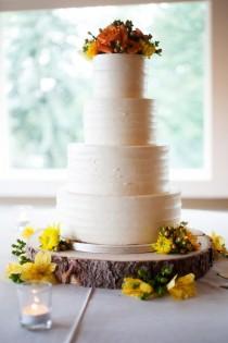 wedding photo - 18" Rustic Wood Tree Slice Wedding Cake Base or Cupcake Stand for your Country Chic Event and Party