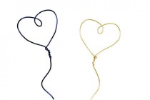 wedding photo - Heart on a String Minimalist Wedding Cake Topper Two Heart Balloons