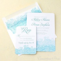 wedding photo - Waves Beach Wedding Invitations, Ocean Wedding Invitation, Nautical Wedding Invitations