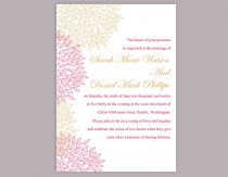 wedding photo -  DIY Wedding Invitation Template Editable Word File Instant Download Printable Floral Invitation Pink Wedding Invitation Gold Invitations