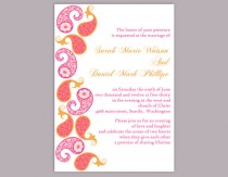 wedding photo -  DIY Bollywood Wedding Invitation Template Editable Word File Download Printable Orange Pink Invitation Indian Invitation Bollywood party