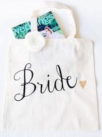 wedding photo - Bride Tote Bag, Custom Tote Options, Mother of the Bride, Mother of the Groom, Wedding Day Survival Kit, Flower Girl Gift Bag, Bridesmaid