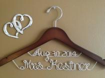 wedding photo - Bridal Hanger with Date for your wedding pictures, Personalized custom bridal hanger, brides hanger, Bridal Hanger, Wedding hanger, Bridal