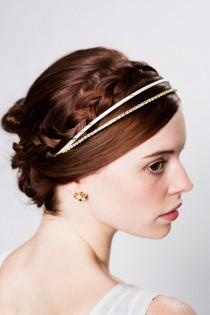 wedding photo - Sparkling Rhinestone and Silk Headband, Handmade
