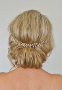wedding photo - Bridal Hair Vine,Wedding Hair Vine,Pearl Crystal Hair Vine, Fern Leaf Head Piece, Bridal Hair Accessories,Bridal Headband, Wedding Headband