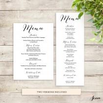 wedding photo - Wedding menu template printable Menu template 