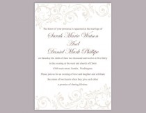 wedding photo -  DIY Wedding Invitation Template Editable Word File Instant Download Elegant Gray Wedding Invitation Silver Invitations Printable Invitation