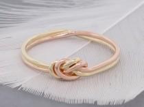 wedding photo - 14k gold nautical knot, love knot ring, unique engagement ring