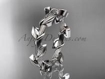 wedding photo -  Unique platinum leaf and vine wedding ring ADLR248G