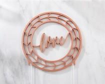wedding photo - Geometric Copper Love Cake Topper